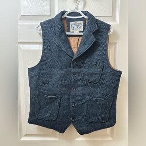 Men's Blue Herringbone Vest